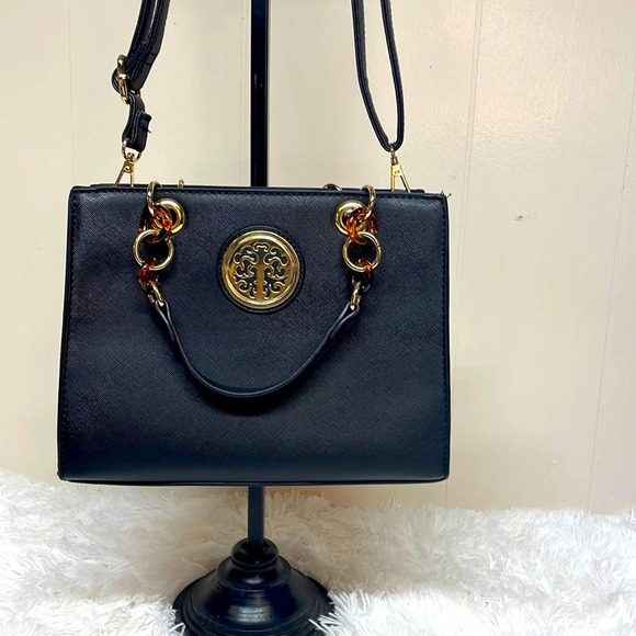 Dasein Black with Gold Hardware Crossbody/ Satchel New Condition - Picture 1 of 12